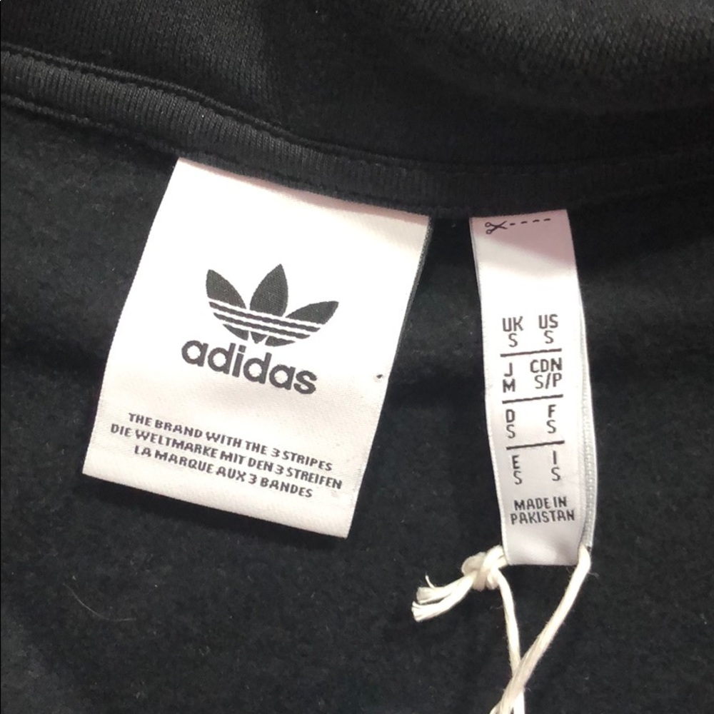 NWT Adidas Trefoil Zip Up Black Fleece Hoodie - Picture 5 of 8